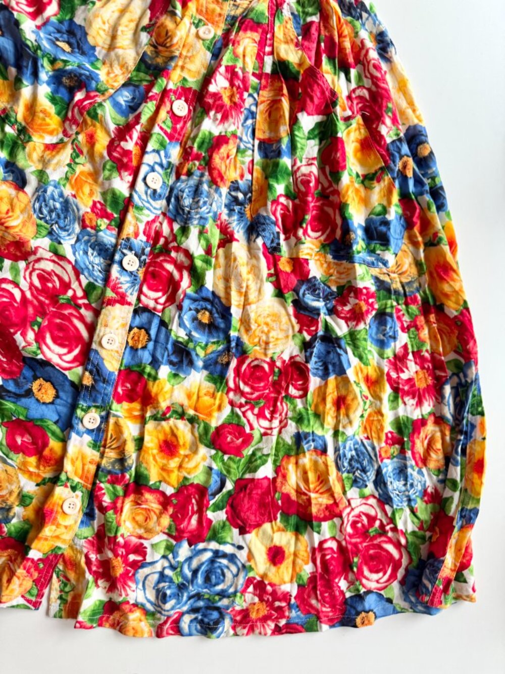 AMERICAN APPAREL Floral Print Viscose Twill A-Line Midi Skirt, Size XS - Picture 4 of 7